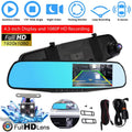 4.3"  1080P Dual Lens Car ，Dash Cam Video Camera Recorder Rearview Mirror