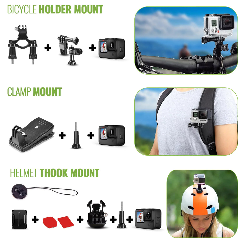 DiGiNerds - 50-in-1 Action Camera Accessory Kit, Compatible for GoPro, Fusion, Insta360, ,