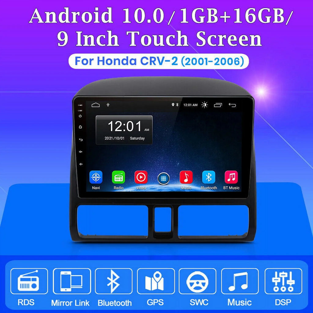 Carplay Car Stereo Radio for Honda  2001 2002 2003 2004 2005 2006,1+32GB 9 Inch Touch Screen with Apple Android Auto  Navigator Bluetooth WiFi  Radio Mirror Link