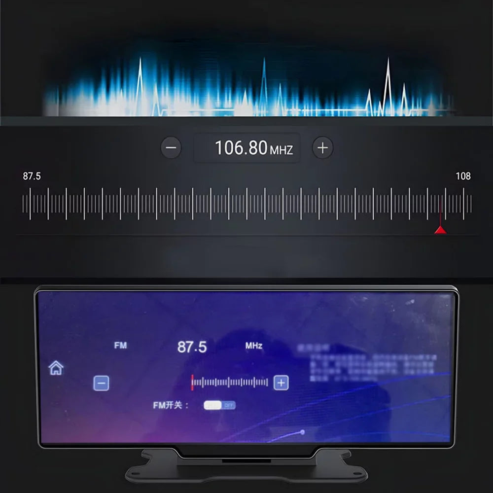 4K  Dash Front & Rear Driving Recorder 10.26 Inch Touchscreen, WiFi, -Sensing, Loop Recording, Hands-Free Calling Reliable Dash Camera for Carplay Android Auto