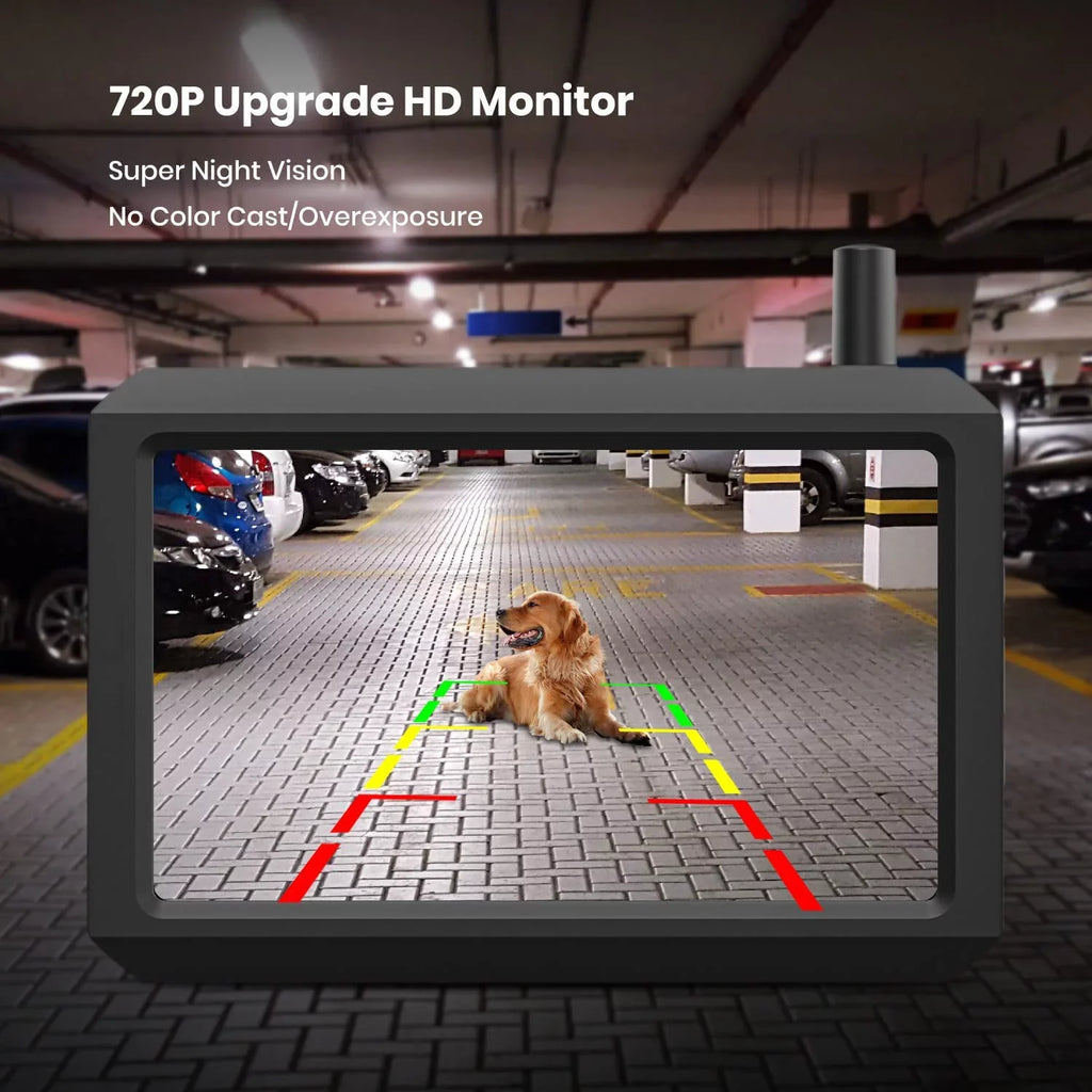 Auto-Vox Wireless Backup Camera with Solar Panel, Trailer Rear View Camera Highway Observation System for Trucks