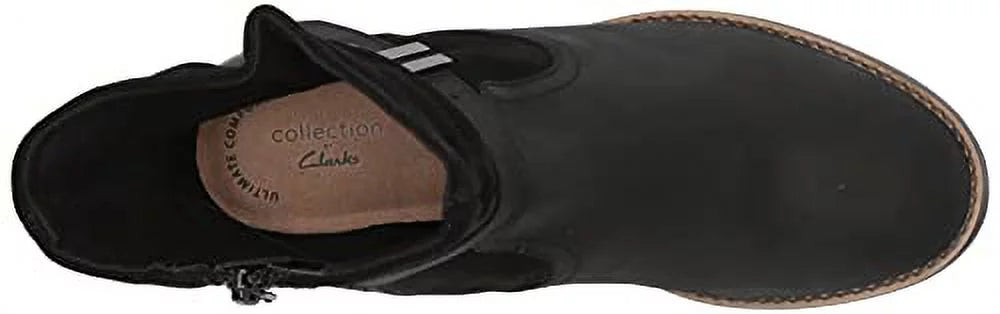 Clarks Women's Camzin Strap Fashion Boot, Black, 5