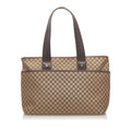 Pre-Owned Authenticated Celine Macadam Handbag Canvas Fabric Brown Top HandleBag Women (Good)