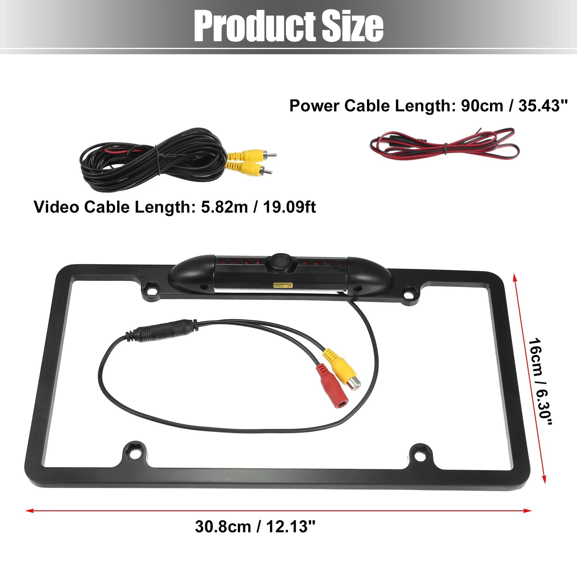 12V 480P Universal Wide Angle Backup License Plate Backup Camera Vision Rear View Camera for Car  Waterproof