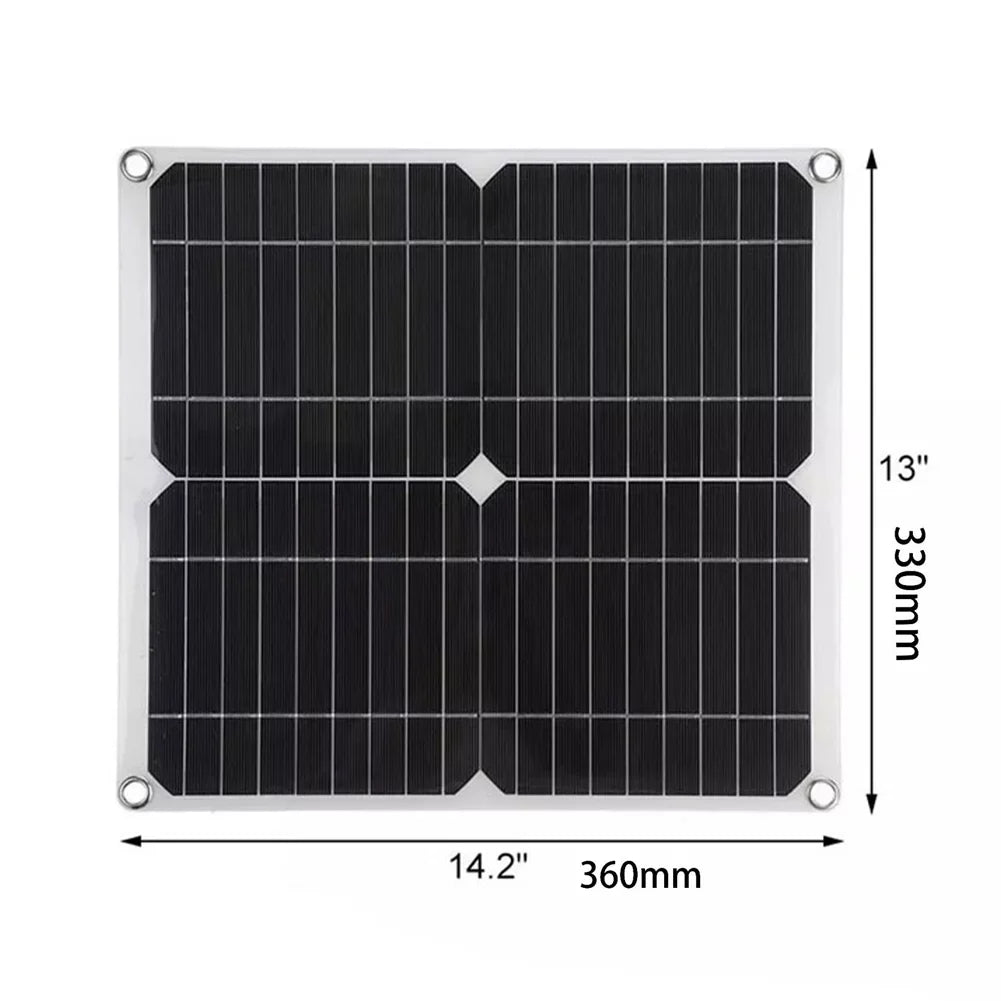 Nebublu 18V 25W Monocrystalline Solar Panel Kit with 12/24V 100A  Solar Controller, Dual  Cellphone Recharger, Waterproof Charging Plate for  Marine
