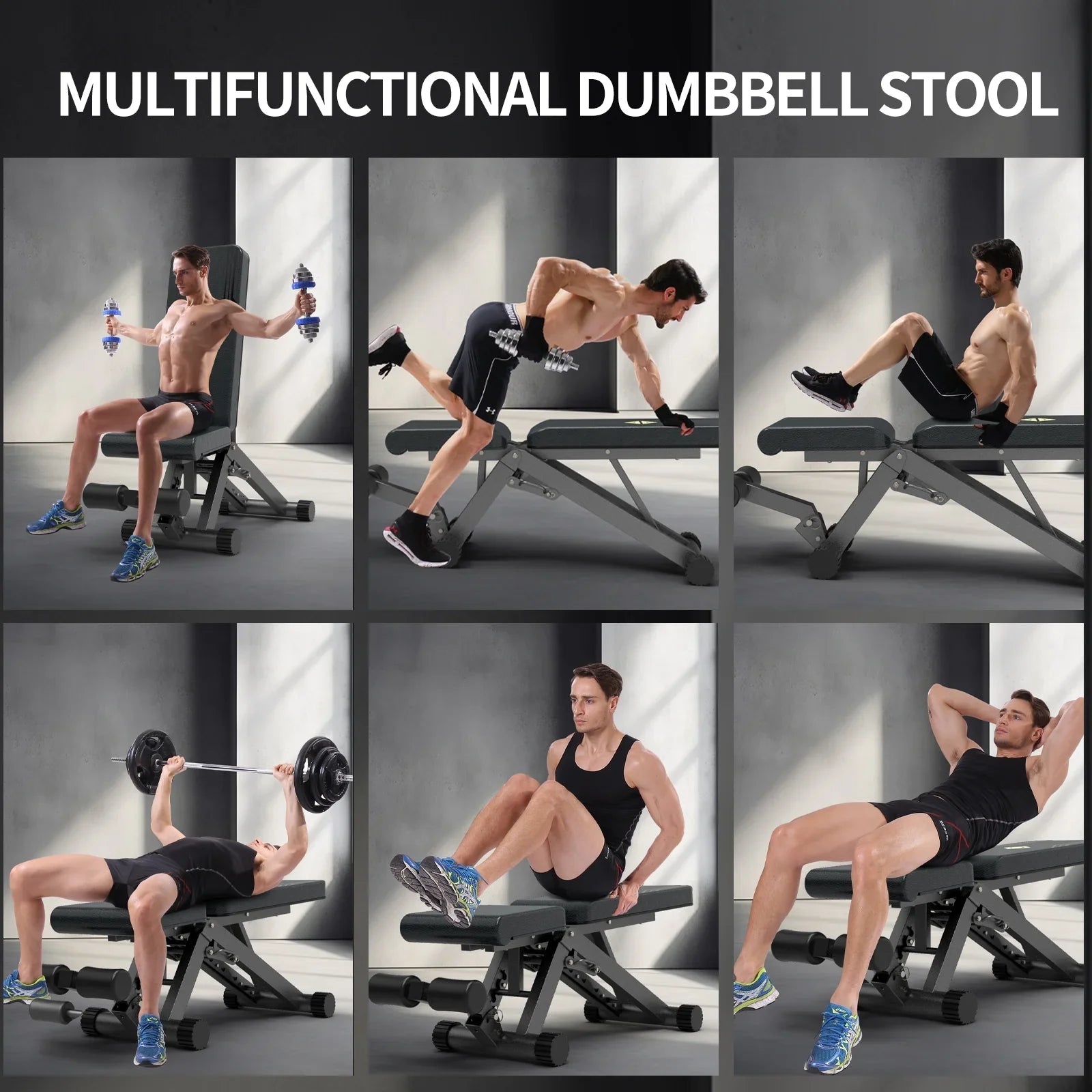 Adjustable Weight Bench, Strength Training Benches for Full Body Workout, 880 Pounds Capacity Foldable Incline Bench Set for Home Gym