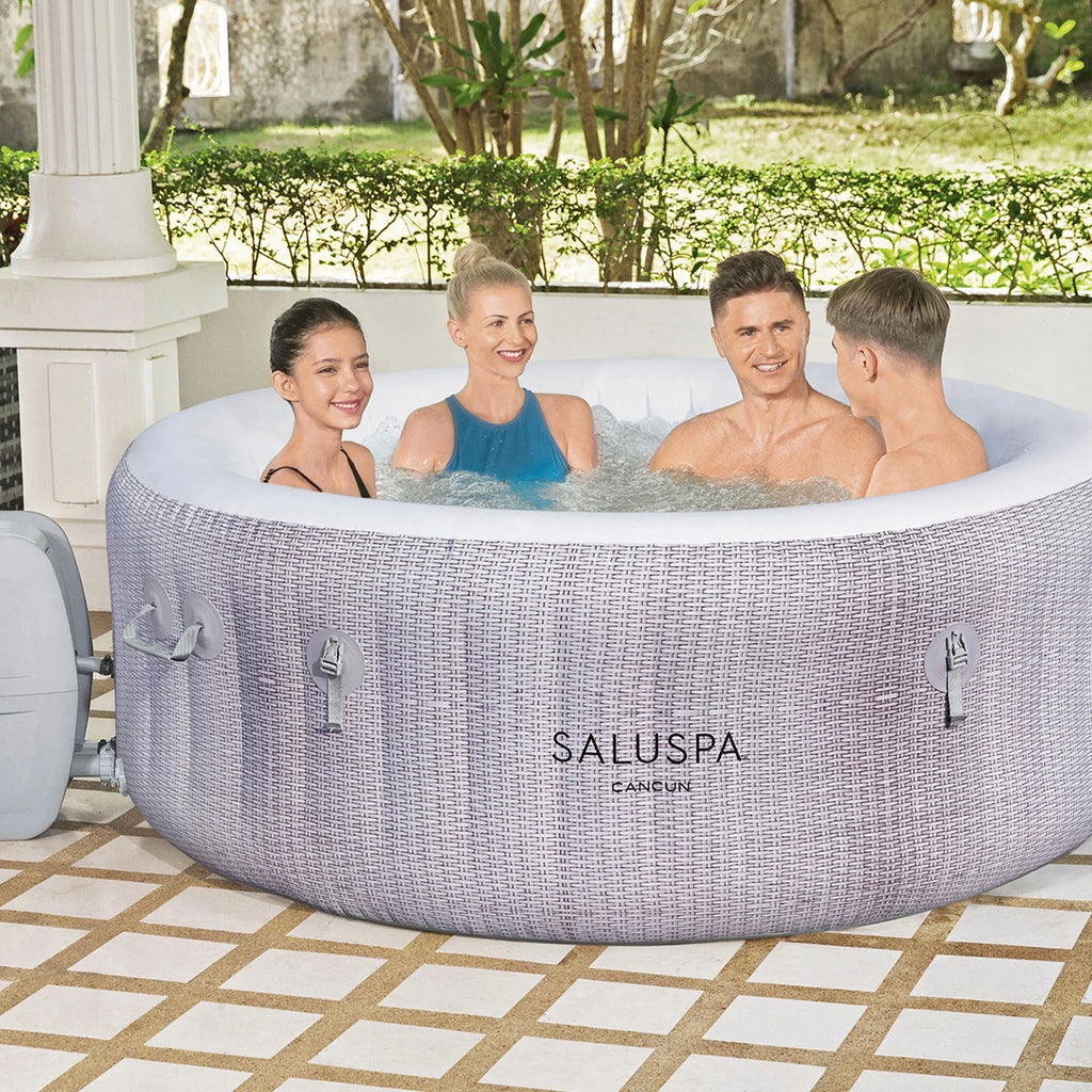 Bestway SaluSpa Cancun Inflatable Hot Tub w/2 SaluSpa Spa Seat & 2 Pillows