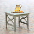 Cambridge Casual  Lowell Teak Patio Side Table Weathered Gray