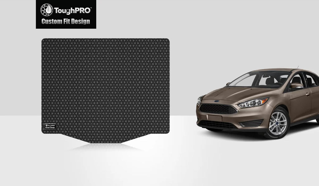 ToughPRO - Trunk Mat Compatible with  Focus - All Weather Heavy Duty (Made in ) - Black Rubber - 2015
