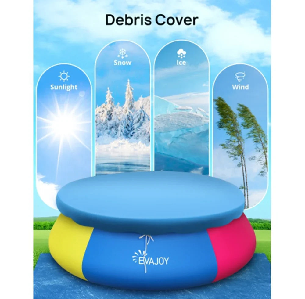 15ft *35in Inflatable Swimming Pool Include Filter Pump, Ground Cloth and Cover