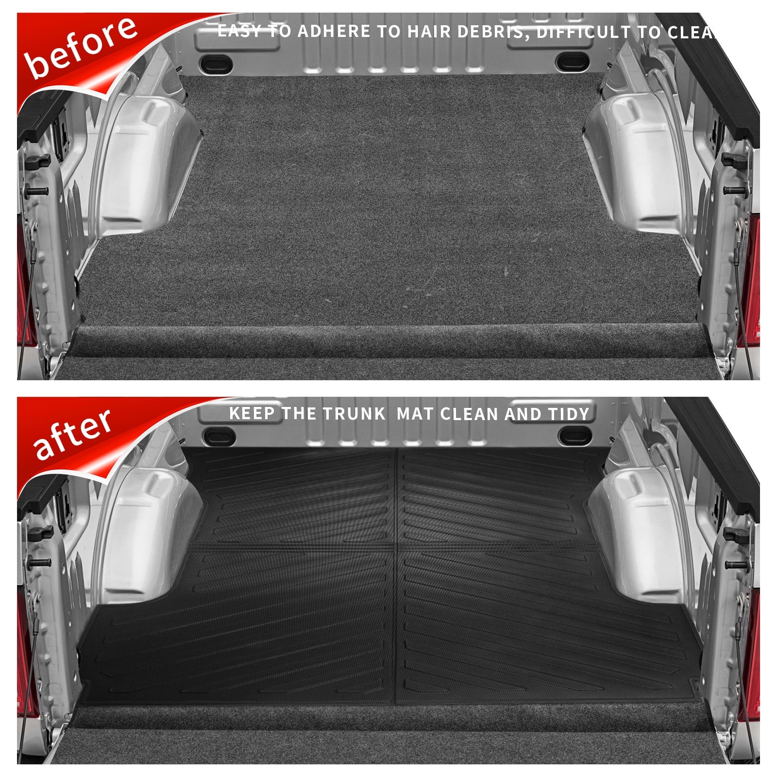 Fit 2015-2024 Ford  Lightning SuperCrew Cab Truck Bed Mat 6.5Ft Long Bed Liner -150 (Fit / Fold Flat Storage)