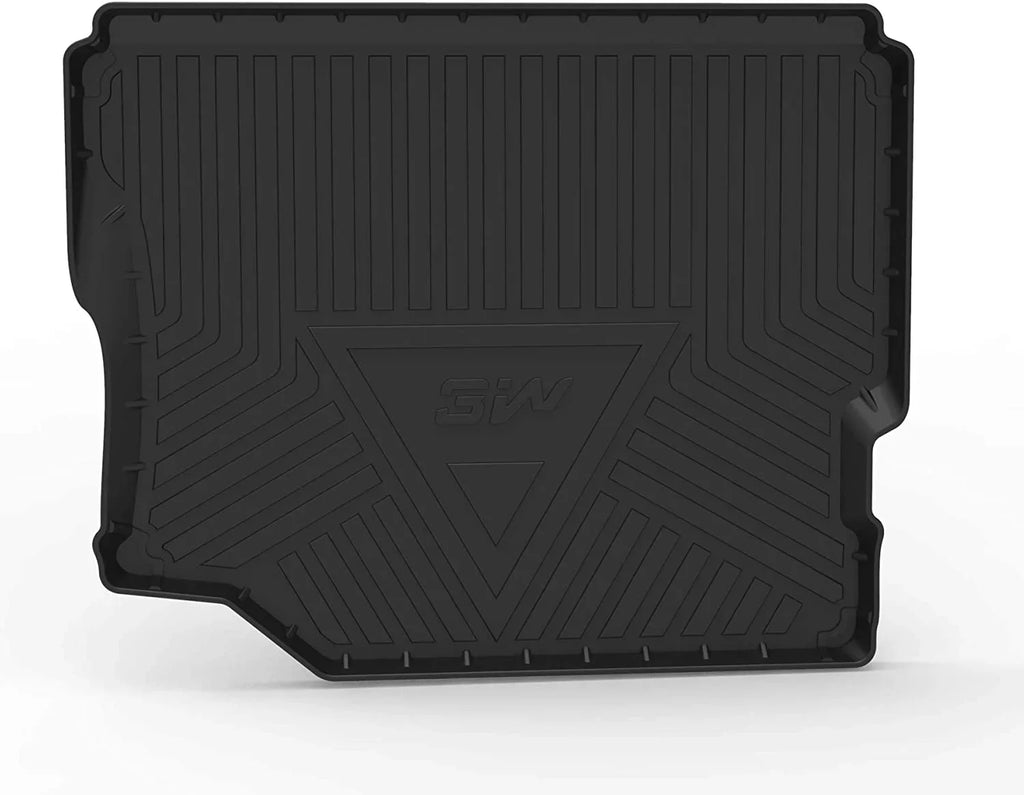 3W Cargo Liner for Jeep Wrangler  2018 2019 2020 2021 with subwoofer All Weather Trunk Mat for  Unlimited 4-Door (Not for ), Black