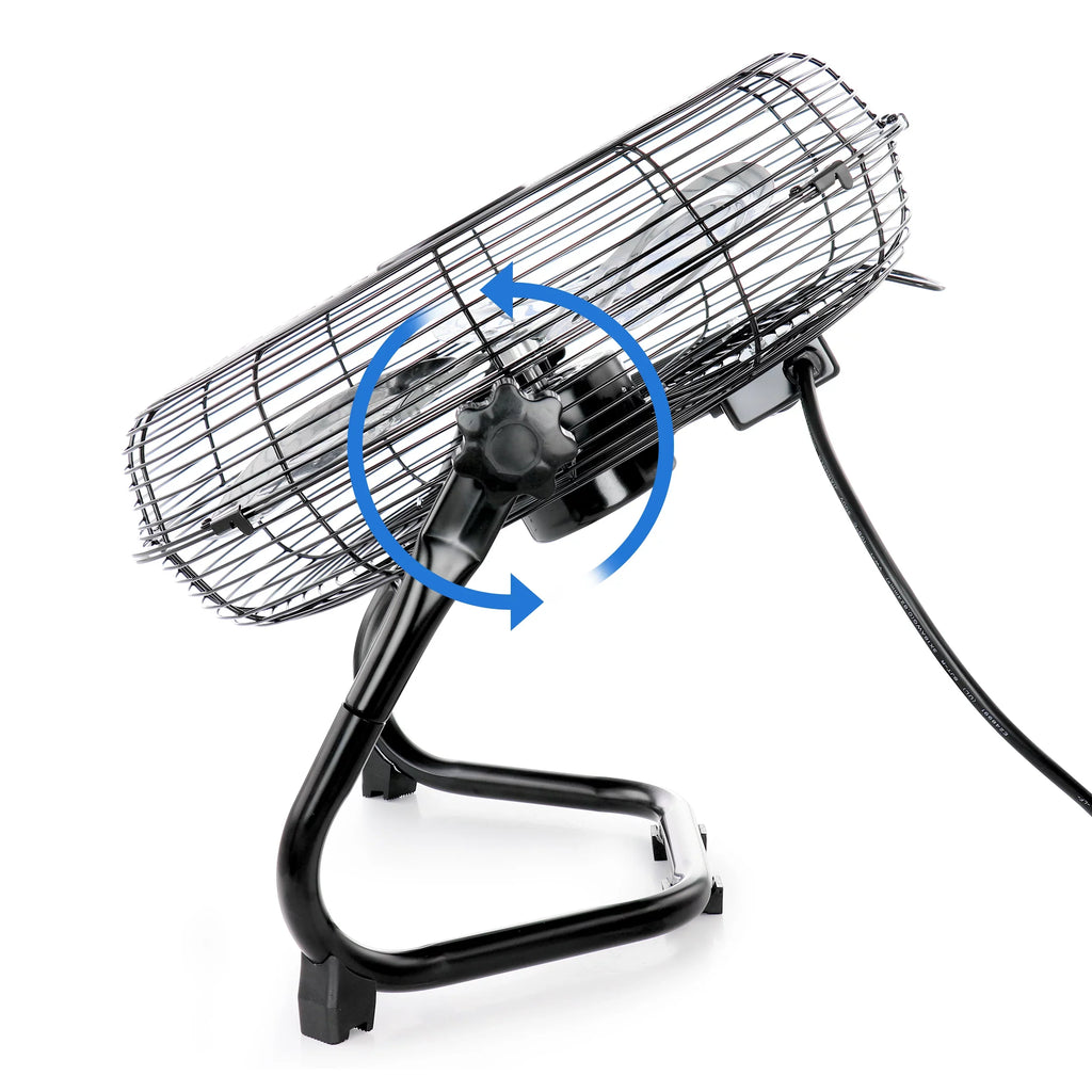 Vie Air 14 Inch Twin Pack Industrial High Velocity Heavy Duty Metal Floor Fan with 3 Speed Settings