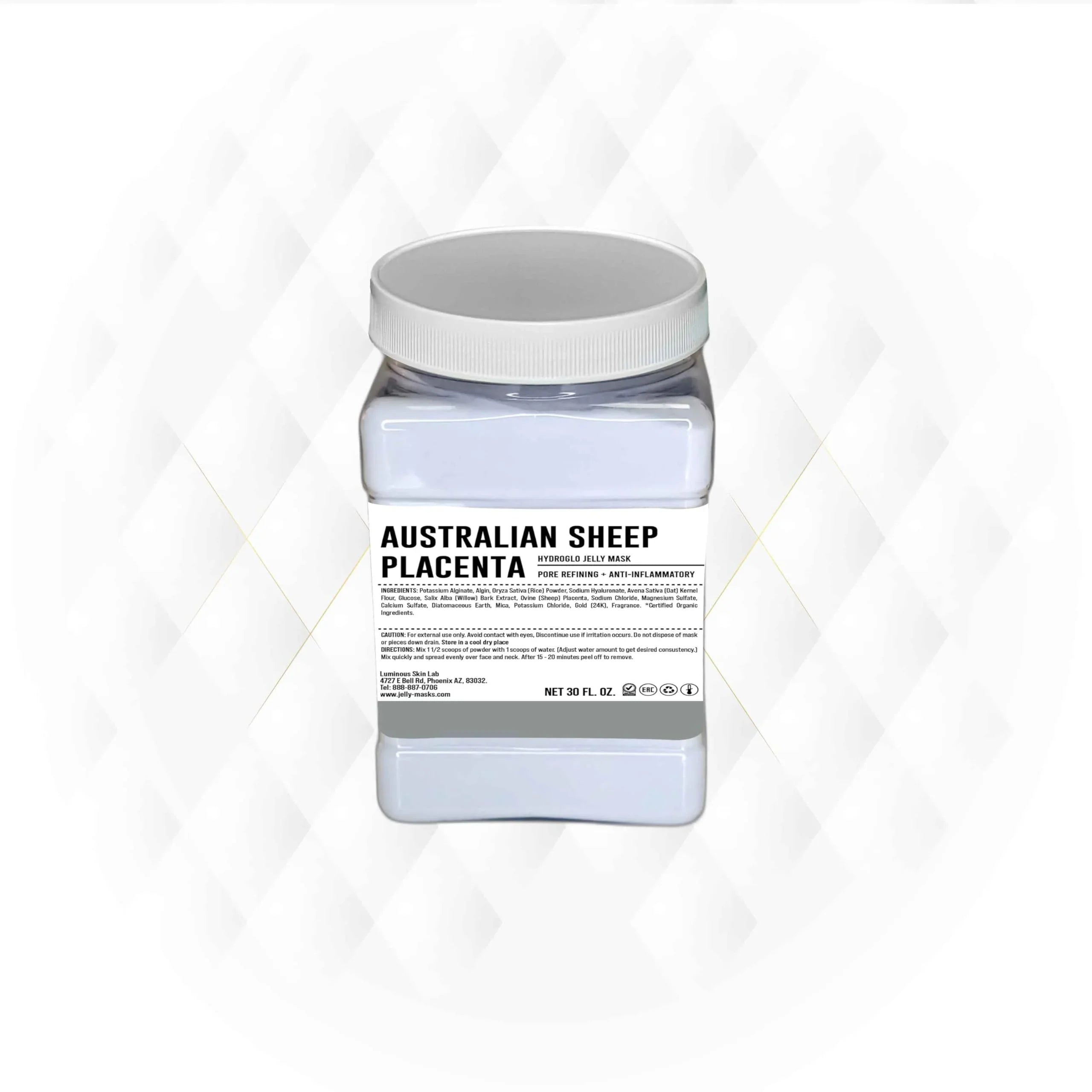 Luminous Skin Lab Australian Sheep Placenta Jelly Mask,  Professional Pack Peel off Facial Mask - Anti-Aging, Reducing Dark Spot & Natural Skin Treatment - Suitable for All Skin Types | 30 fl oz