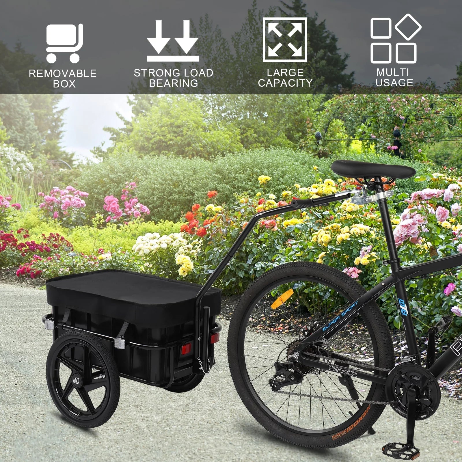 Bike Cargo Trailer, Bicycle Wagon Trailer /Universal Coupler & Waterproof Cover