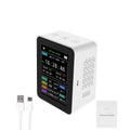 Carevas WiFi Intelligent Air Quality Detector .5    Humidity 6 In 1 Detector Time Date Week Display Mobilephone  Remotes Viewing 2 Sets Alarm Home Indoor Desktop Air Quality Moni