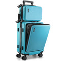 20 inch Hardside Carry-On Expandable Luggage, Front Pocket Luggage Set Spinner Suitcase Set, Teal