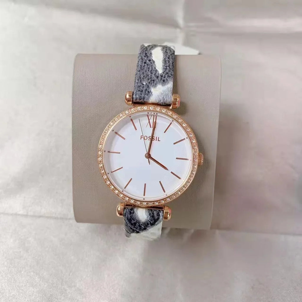 Fossil  Tillie Three-Hand Grey Leather Watch
