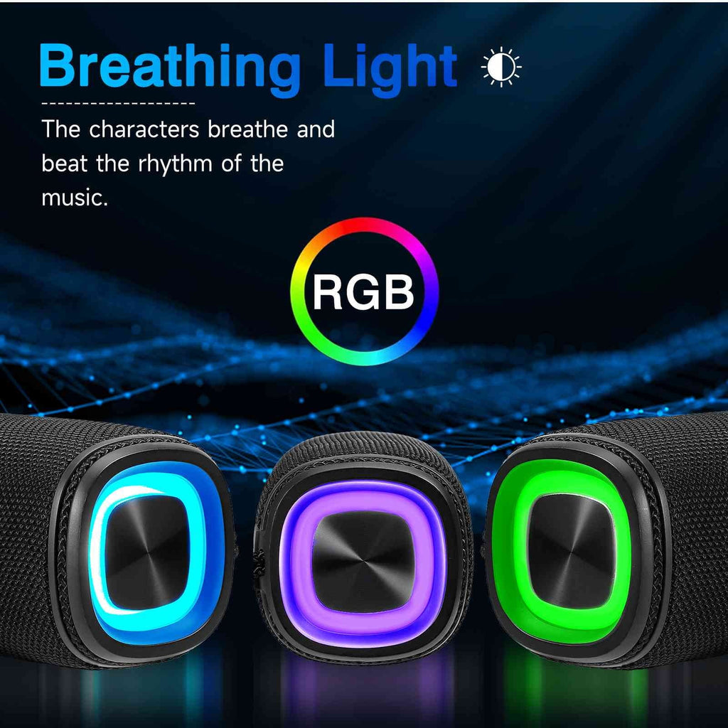 UrbanX  Bluetooth Speaker,  Waterproof Speakers 360°  Surround Sound with Punchy Bass, True Wireless Pairing, .3, Portable Speaker for  + - Black