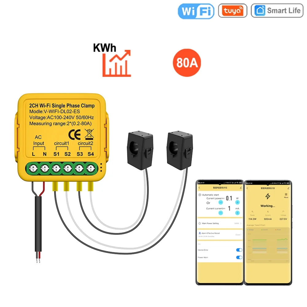 Irfora Automatic voltage regulator, Consumption Clamp Wifi Smart Solar Current Meter Consumption 80a Solar Consumption Statistics 100-240v Consumption Clamp Smart Smart