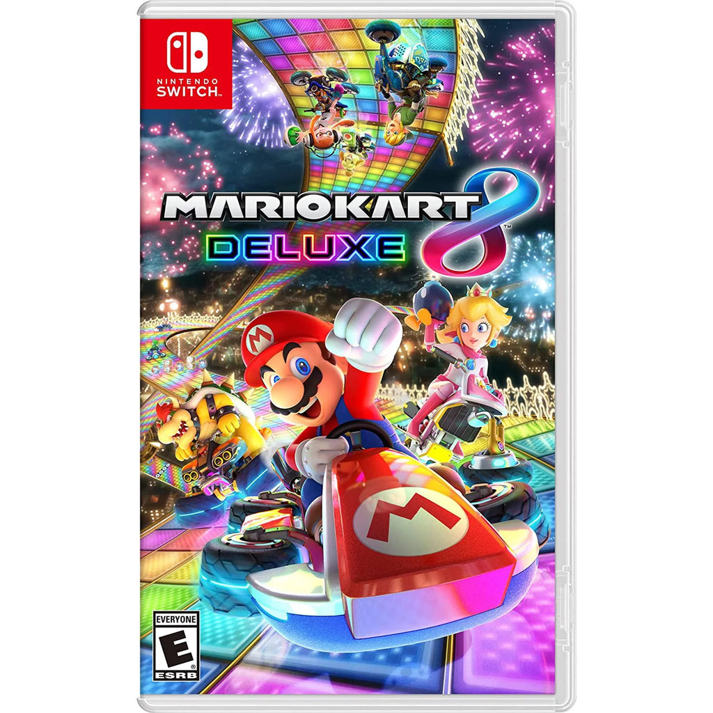 Nintendo Switch 64GB 7-inch  Model Bundle, White Joy-Con Controllers & Dock, 64GB Storage, Game Mario Kart 8 Deluxe with Ptech Accessories