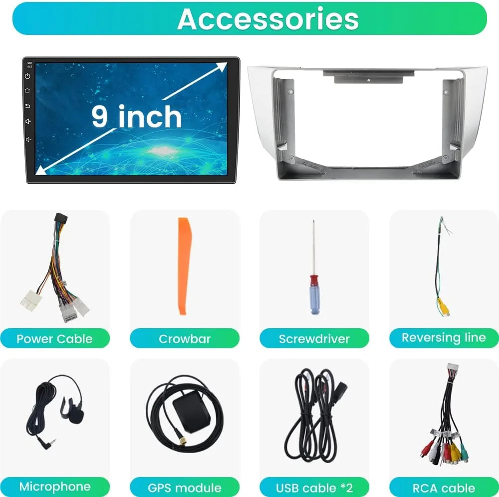 Car Stereo for Lexus Toyota Harrier Lexus     2003-2009,Android 12 Car Radio 2GB + 32GB with //WiFi/, Support /Wired Carplay Android Auto