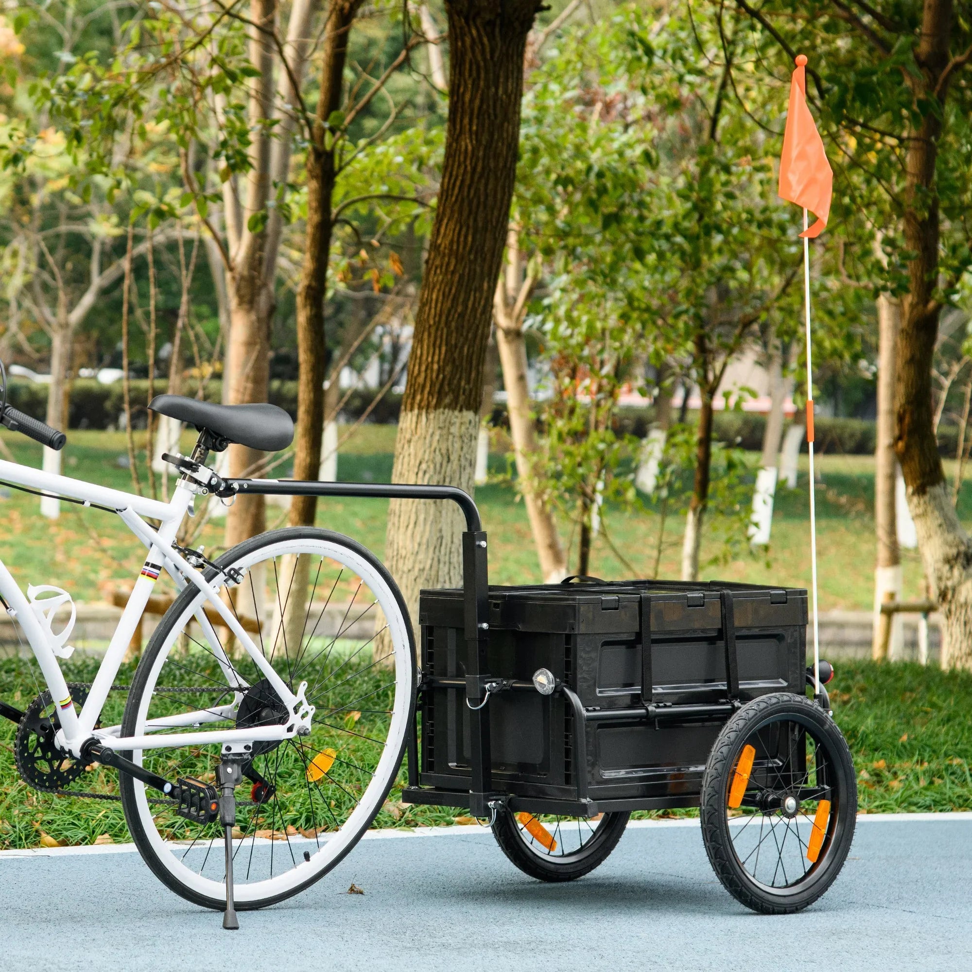 Aosom Bike Trailer Wagon with Removable Storage Box, No Bottom