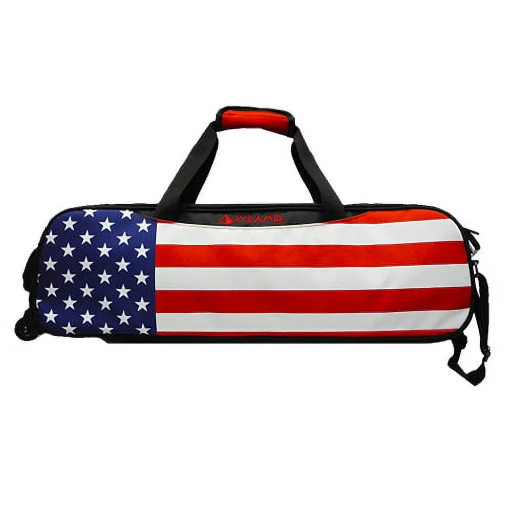 Pyramid Path Triple Tote Roller Clear Top Bowling Bag With 2 Built-In Side Accessory Pouches - Lightweight and Designed for Travel