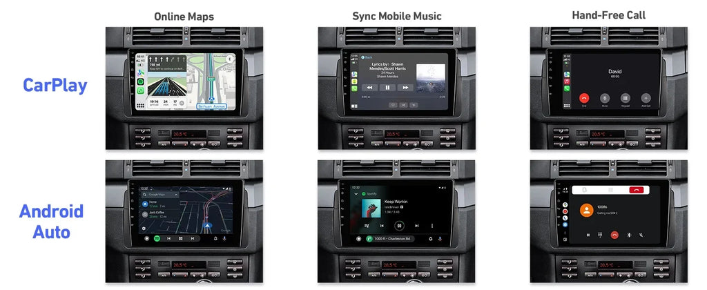 6+128G 9-inch Android 12 Double Din Car Stereo for  //318/320/325/Rover 75/  Touchscreen Screen  Car Radio with Carplay Android Auto  Support Backup Camera