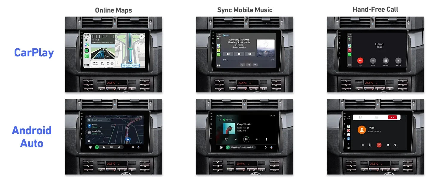 6+128G 9-inch Android 12 Double Din Car Stereo for  //318/320/325/Rover 75/  Touchscreen Screen  Car Radio with Carplay Android Auto  Support Backup Camera