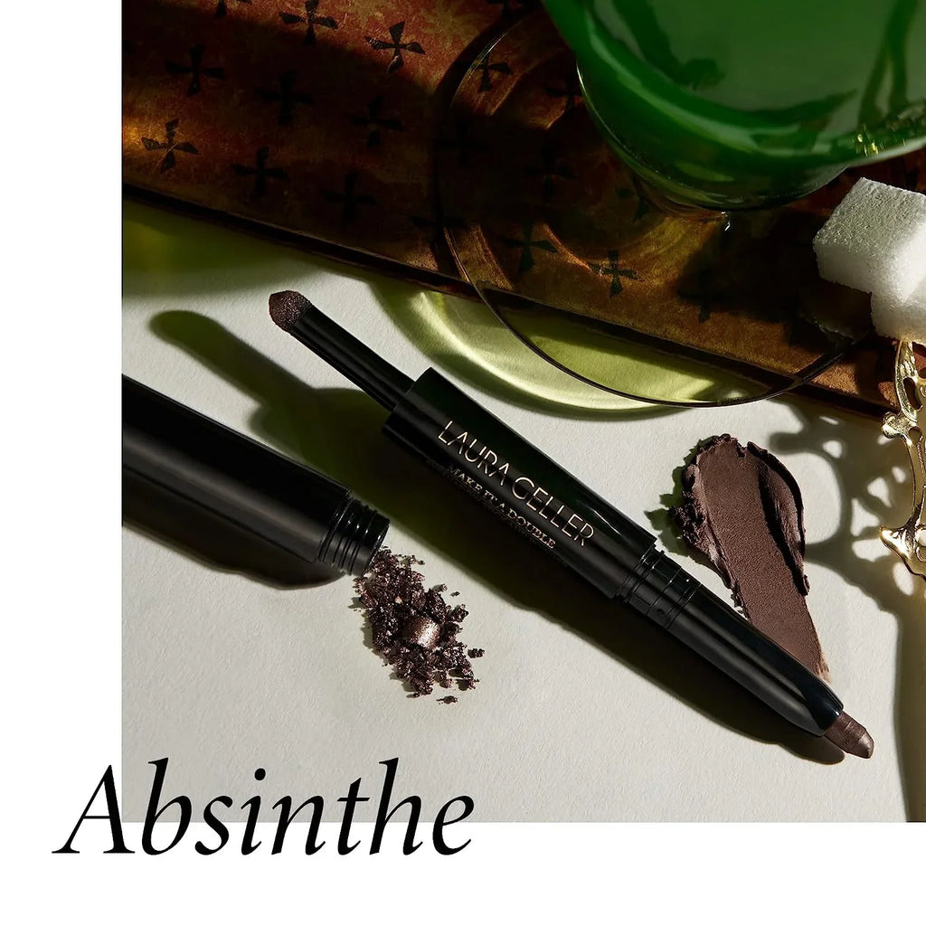 Make It  Double Dual-Ended Eyeshadow - Absinthe - Cream Eyeshadow Stick + Matching Powder Eyeshadow - Crease-Proof  and  Smudge-Proof