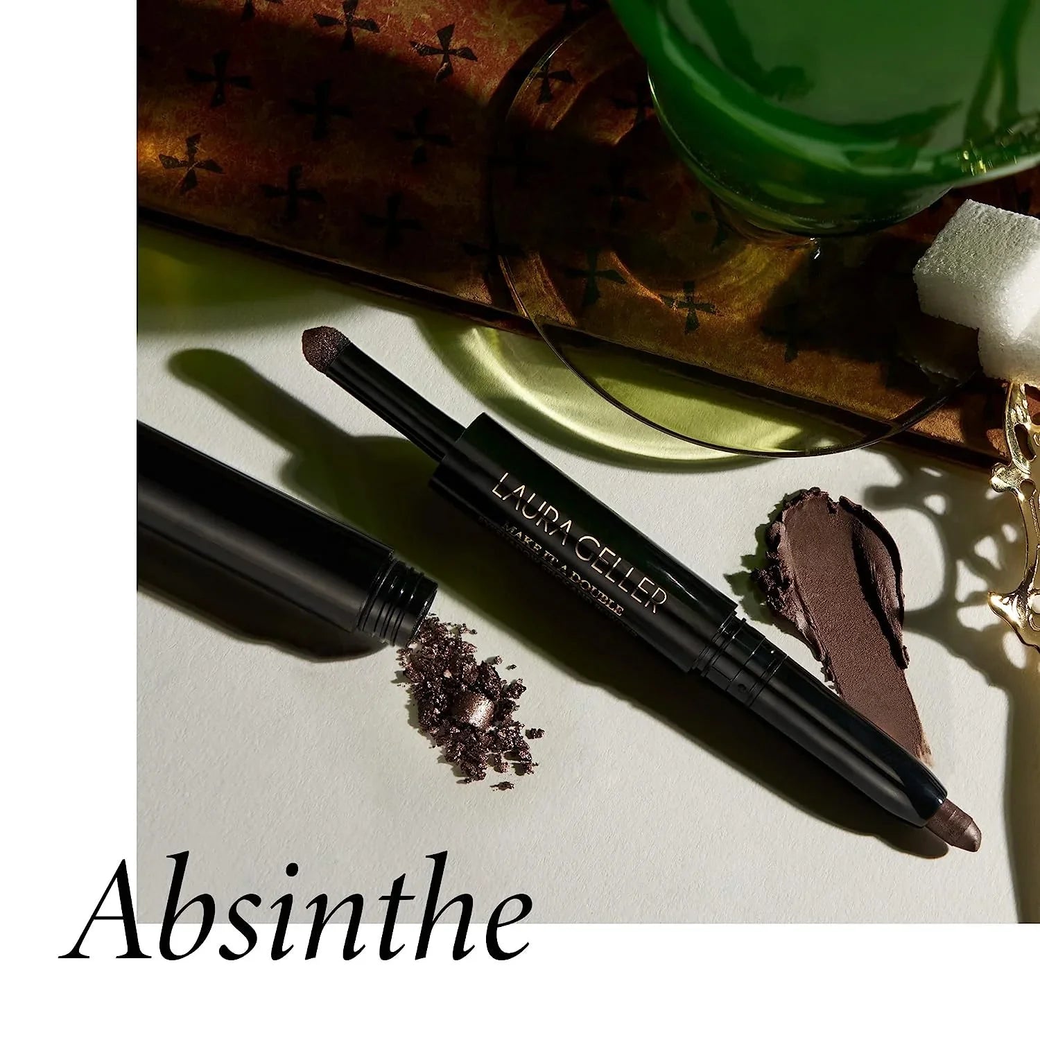 Make It  Double Dual-Ended Eyeshadow - Absinthe - Cream Eyeshadow Stick + Matching Powder Eyeshadow - Crease-Proof  and  Smudge-Proof
