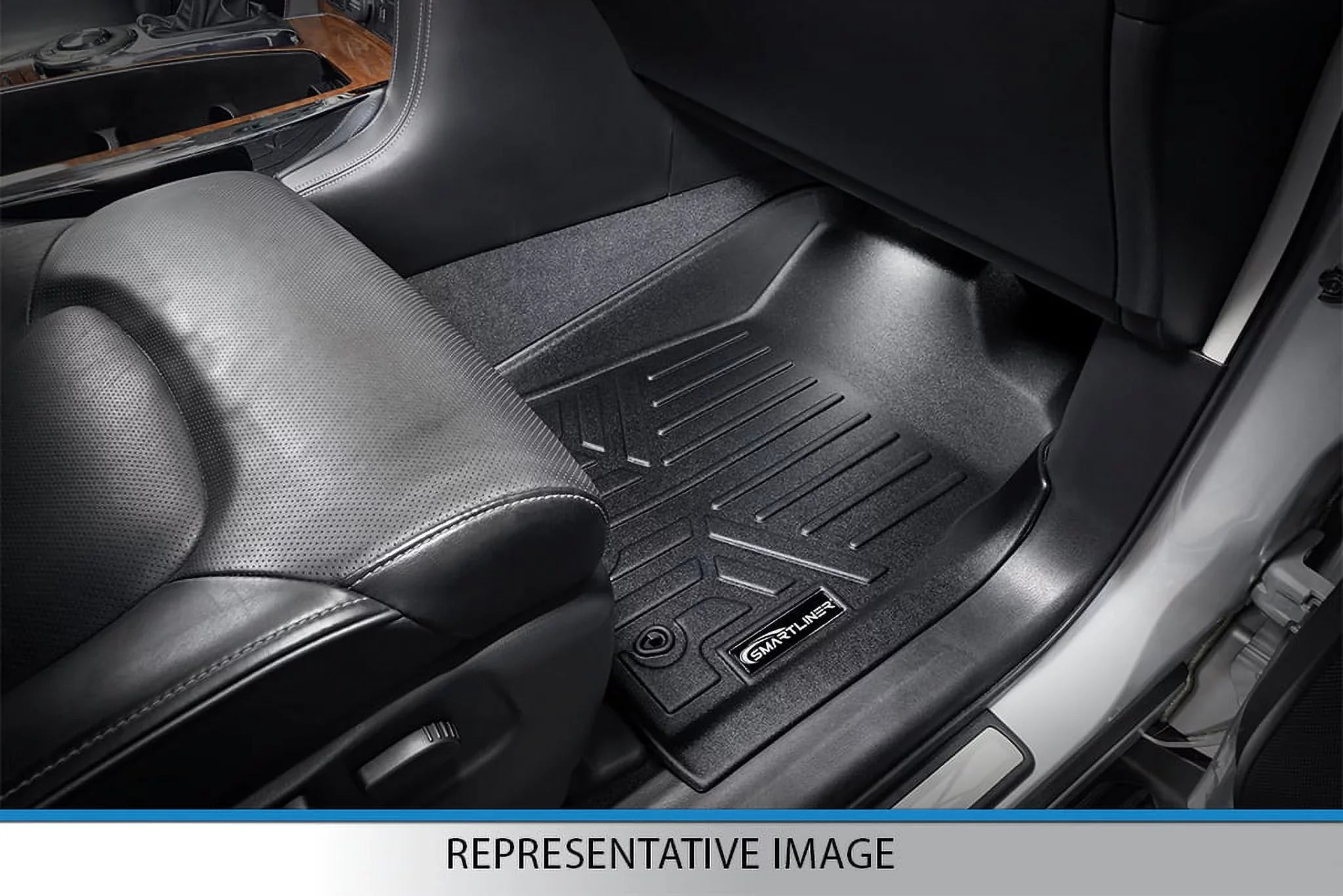 Smartliner -- Floor Mats & Cargo Liner Set with 2nd Row Bucket Seats without Center Console for 2011-2017 Ford Expedition, Black