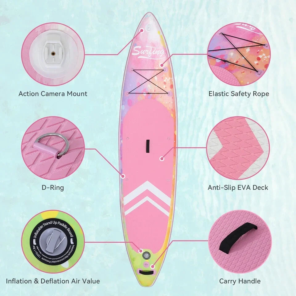 11FT Stand Up Paddle Board Inflatable  Surfboard Complete Kit with Kayak Seat