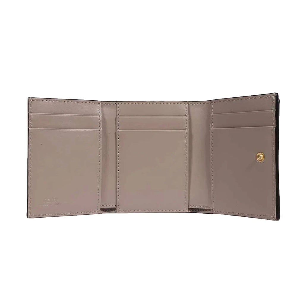 Fendi 'Lock Wallet Micro Trifold Rose Pink Tortora Gray Calf Leather