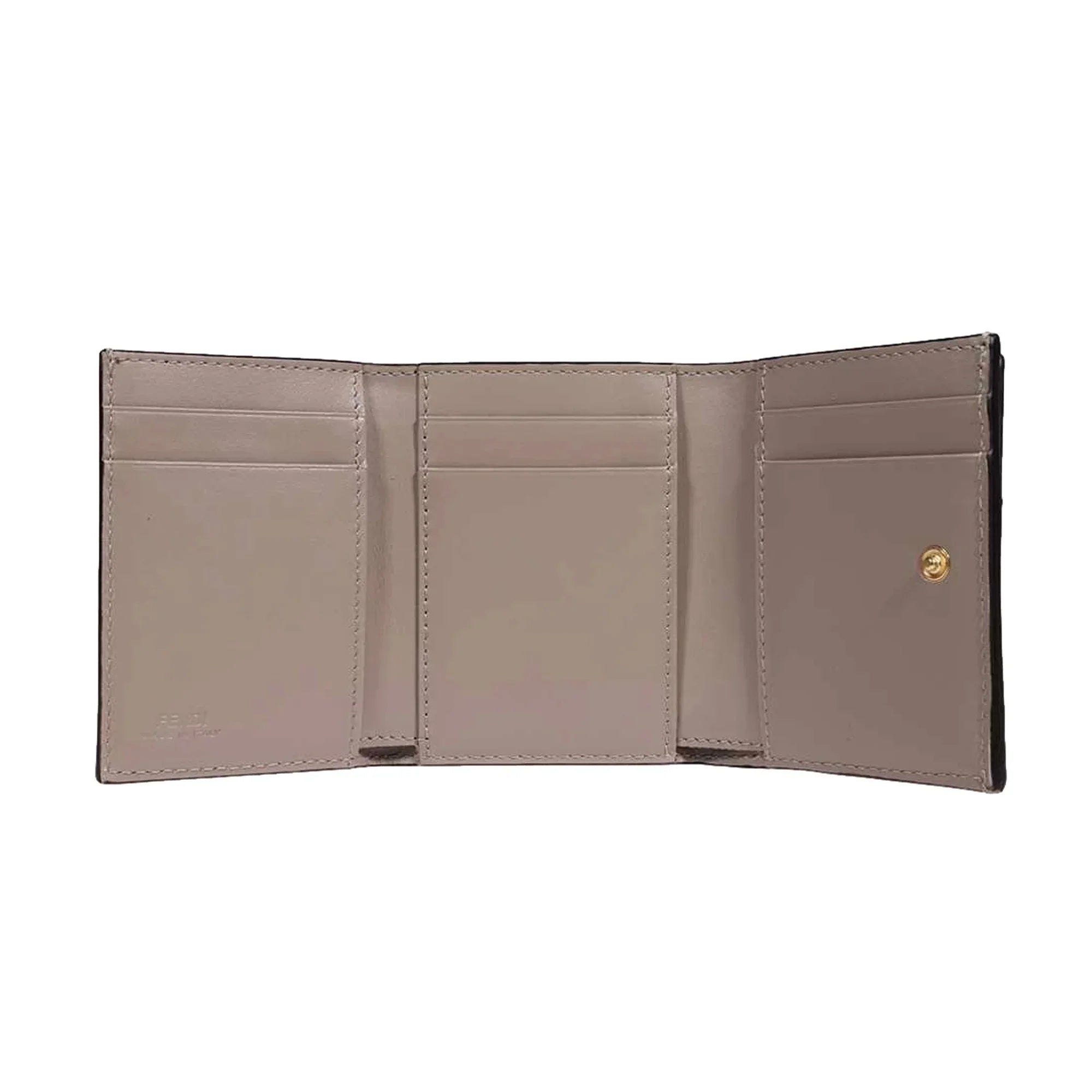 Fendi 'Lock Wallet Micro Trifold Rose Pink Tortora Gray Calf Leather