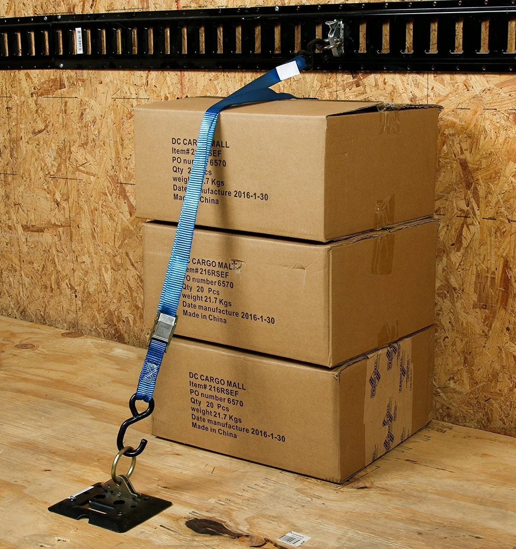 20 Heavy Duty -Track  Ring Tie-Down Anchors w/  Track Spring Fittings, Steel -Rings, Tie Down Cargo Loads to ETrack TieDown System in Trailer, Truck, Van, Pickup
