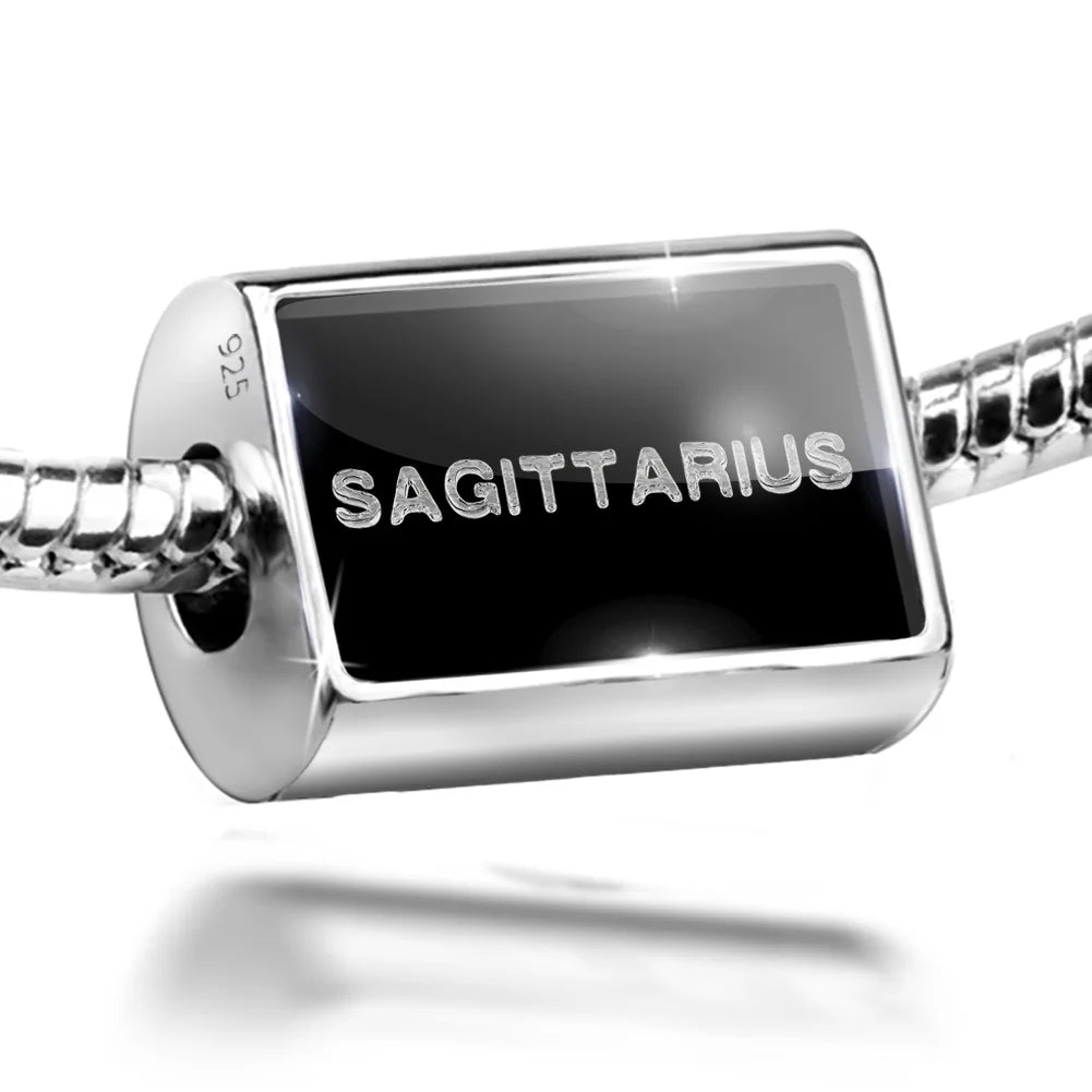 Neonblond Charm Sagittarius Clear Ice Cubes on Black 925 Sterling Silver Bead