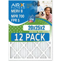 20x25x2 Air Filter  8 Rating, 12 Pack of Furnace Filters Comparable to  700 &  5 - Made in  by     .