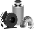 Air Filtration Kit: 6 Inch 440  Inline Fan, 6'' Carbon Filter and 16 Ft Ducting Combo