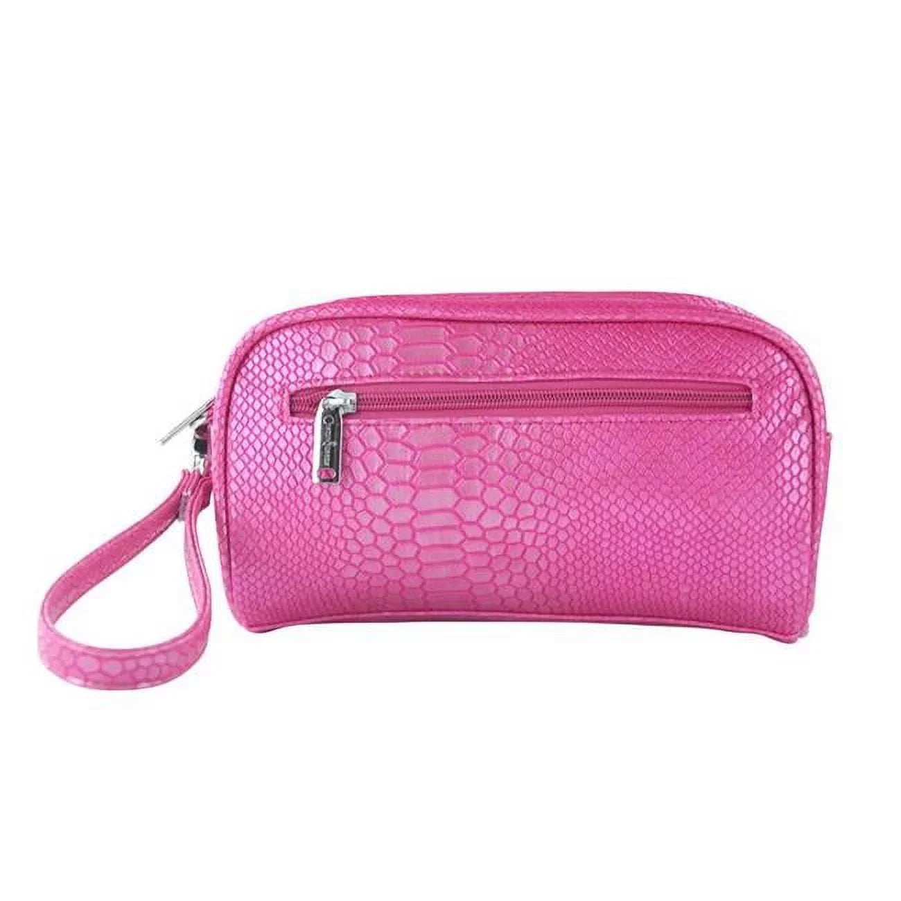 Picnic Gift 7666- Margarita-Insulated Cosmetics Bags with Removable Wristlet, Pink Reptilian