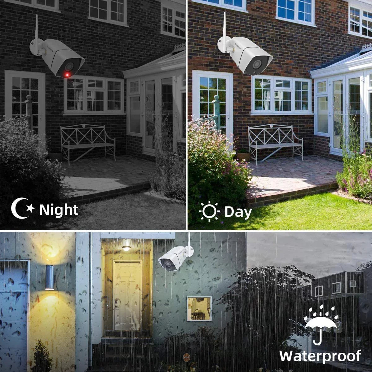 Security Camera System Wireless,Firstrend 1080P 8CH Wireless Home Security Systems with 4pcs 3MP Full  Cameras 1TB  Night Vision Motion Detection Free App for Indoor Outdoor Video Surveillance