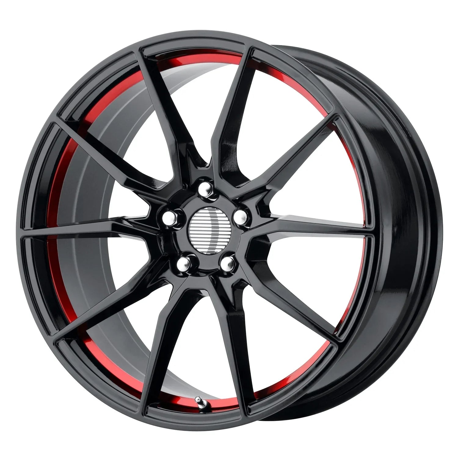 Creations 20X10 5X114.30 Pr193 Gloss Black Red Machined (40 mm) Wheel Rim