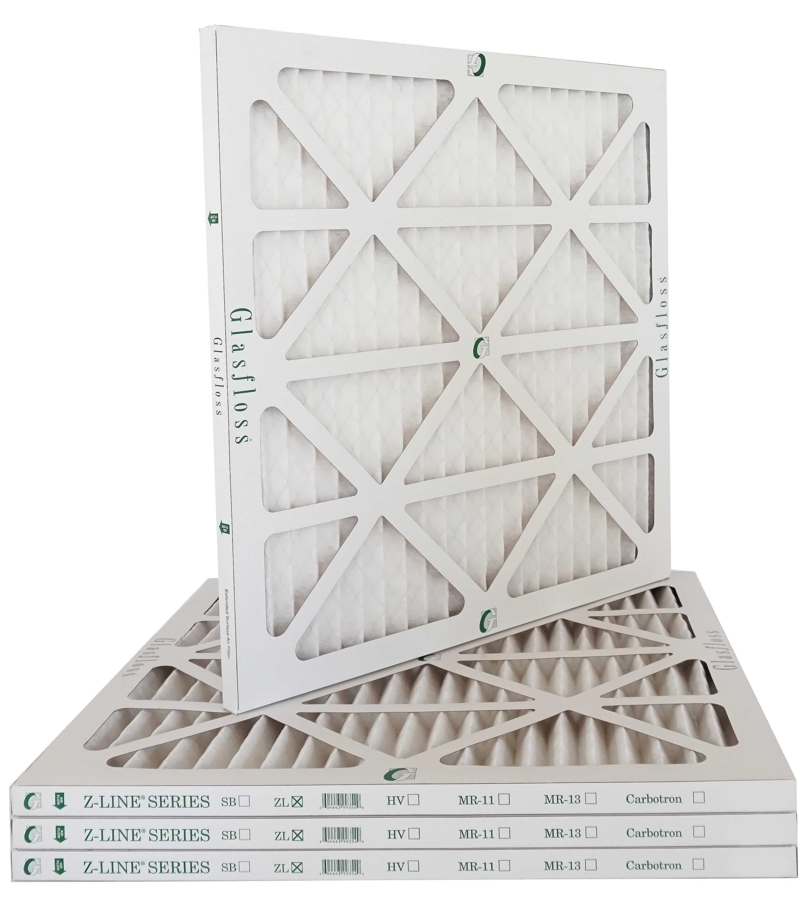 Glasfloss Air Filter 24x25x2 - 2"  10 - (Pack of 4) - Pleated  or  Air Filter - Furnace Air Filter - Home or Office - Made In The .