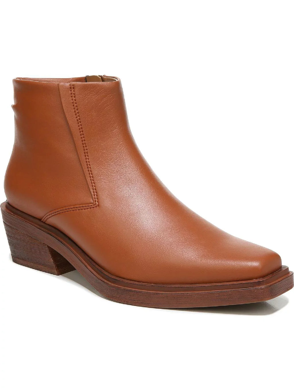 Franco Sarto Womens Forta Faux Leather Square Toe Ankle Boots