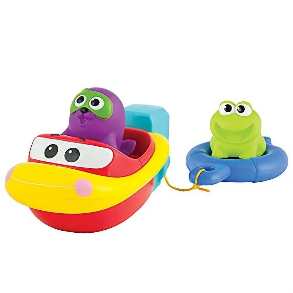 KiddoLab Pull ' Go Boat Seat - Bath Toys for Boys & Girls - Toy Boats for Babies, Kids & Toddlers - Bathtub & Pool Playtime Floating Accessories - Child-Safe & Durable Plastic, No Batteries Needed