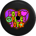 2018 2019 Wrangler  Backup Camera Love Peace Joy Heart Sign Heart Flower Spare Tire Cover for Jeep  32 Inch