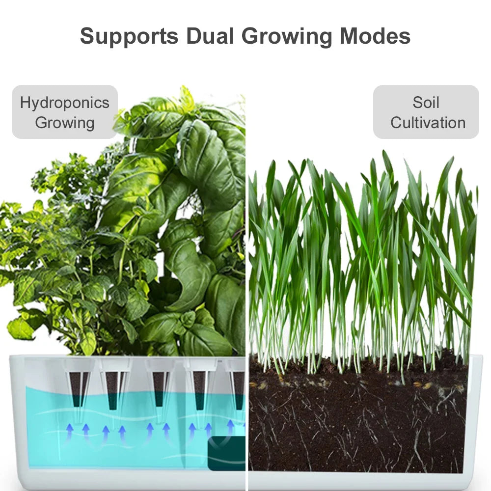Smart Hydroponics Growing System Indoor Garden Kit 9 Pods Automatic Timing with Height Adjustable 15W  Grow Lights 2L Water Tank Smart Water Pump for Home Office Kitchen