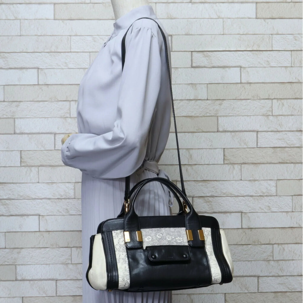 Pre-Owned Chloé Chloe Little Alice Shoulder Bag Leather Beige Women's (Good)