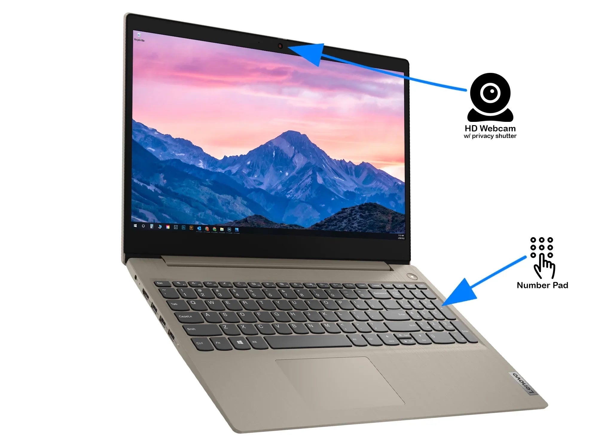 Lenovo IdeaPad 3i Laptop, 15.6"  Display, Intel Core i3-1115G4 Upto 4.1GHz, 12GB , 256GB NVMe , , Card Reader, Wi-Fi, Bluetooth, Windows 11 Home